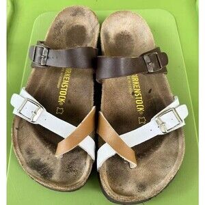 Birkenstock Brown Tan Mayari Toe Loop Sandals Made In Germany Size EU 40